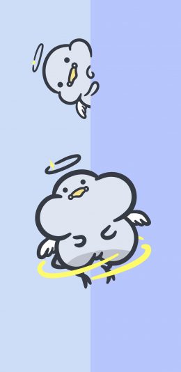 [2436x1125]肥胖 鸽子 对话框 卡通 苹果手机动漫壁纸图片