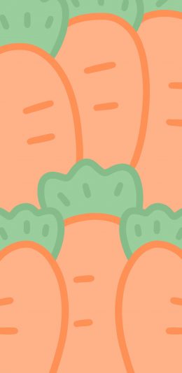 [2436x1125]胡萝卜 橙色 蔬菜 卡通 苹果手机动漫壁纸图片