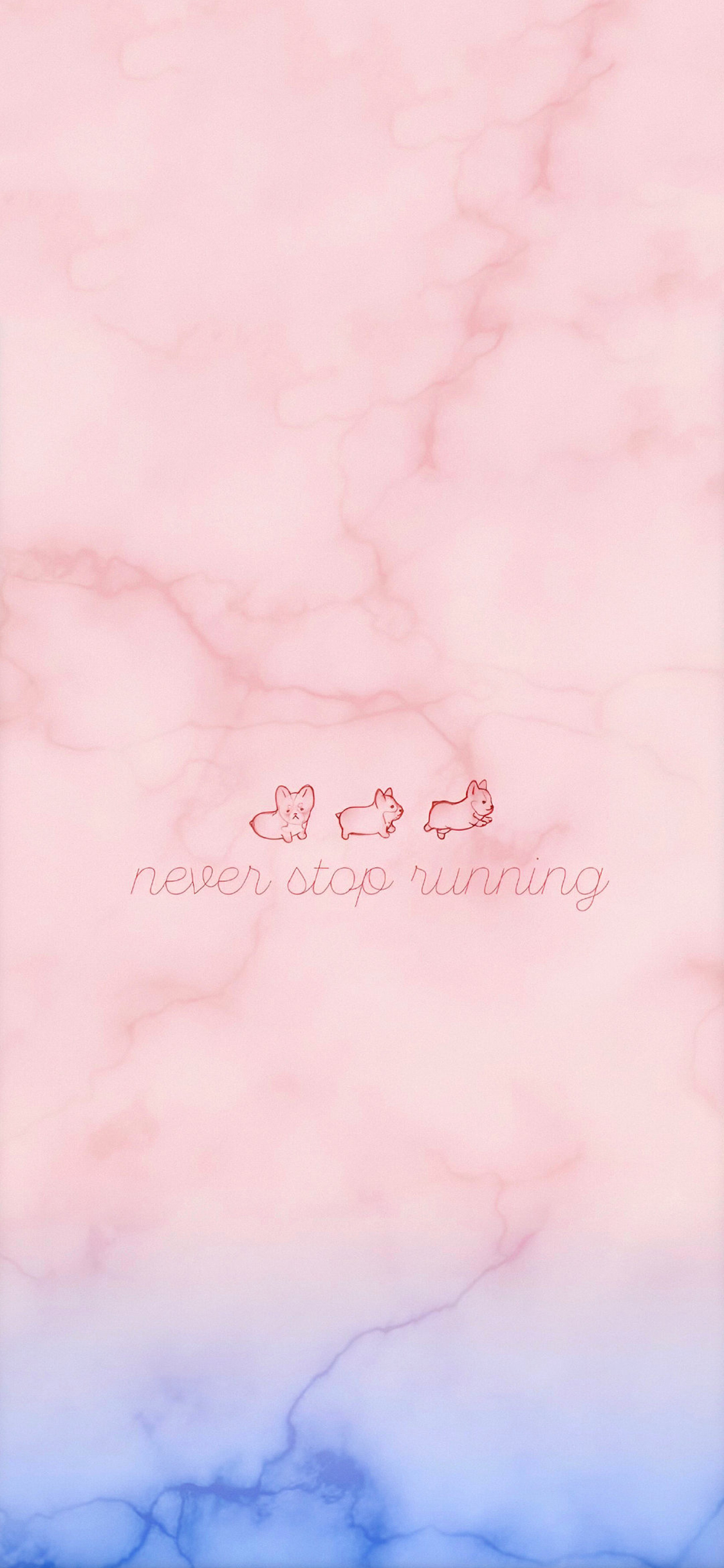 [2436×1125]色彩渐变 粉色 蓝色 never 苹果手机动漫壁纸图片