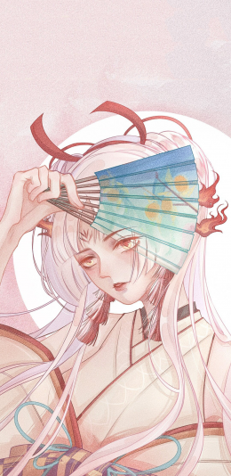 [2436x1125]艺妓 日系 动漫 少女 苹果手机动漫壁纸图片