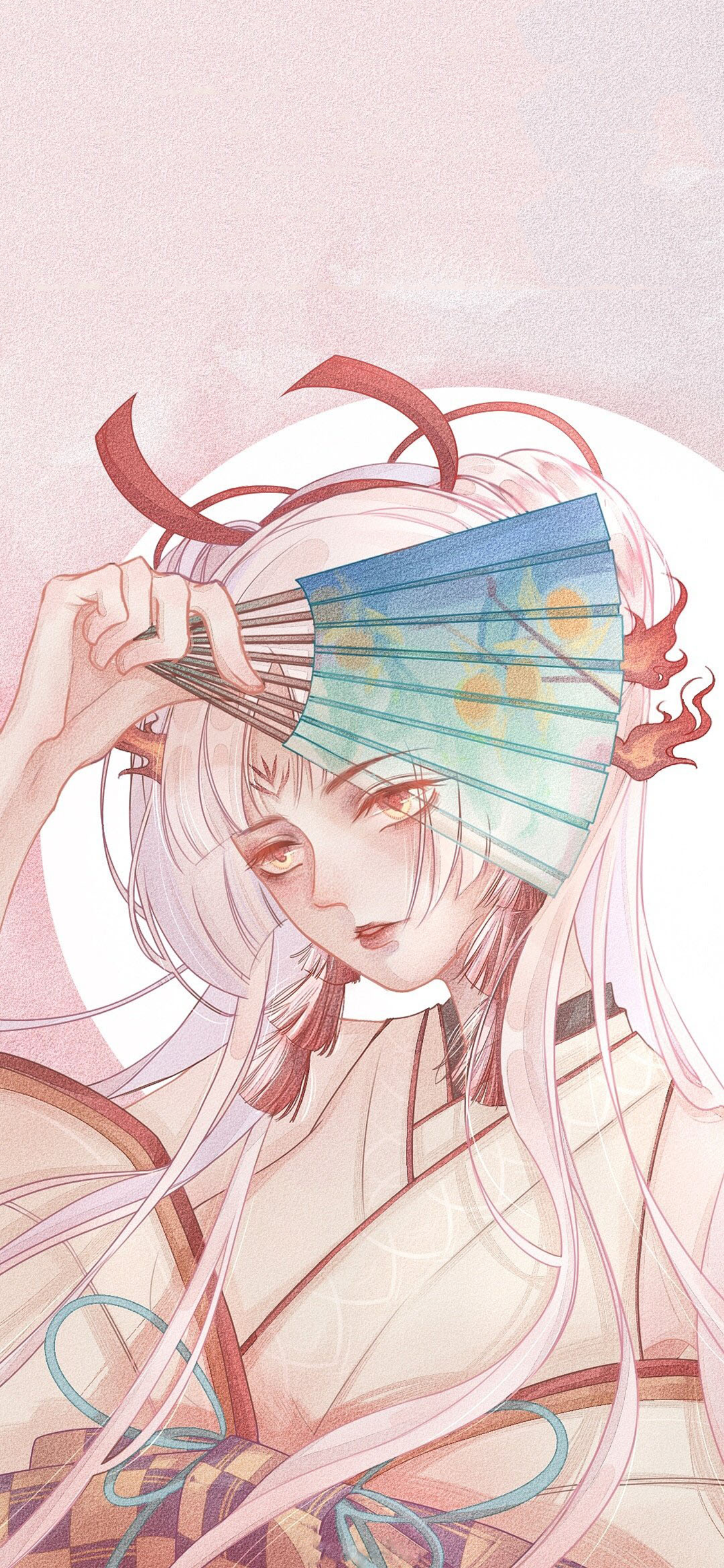 [2436×1125]艺妓 日系 动漫 少女 苹果手机动漫壁纸图片