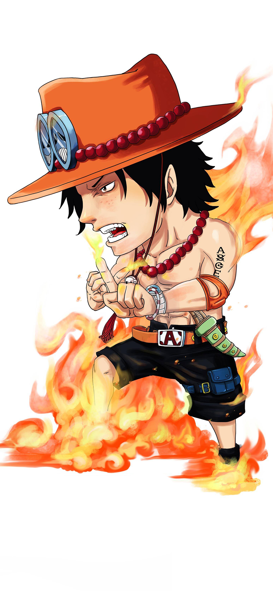 [2436×1125]艾斯 海贼王 火拳 one piece 苹果手机动漫壁纸图片