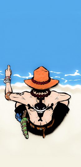 [2436x1125]艾斯 海贼王 白胡子海贼团 苹果手机动漫壁纸图片