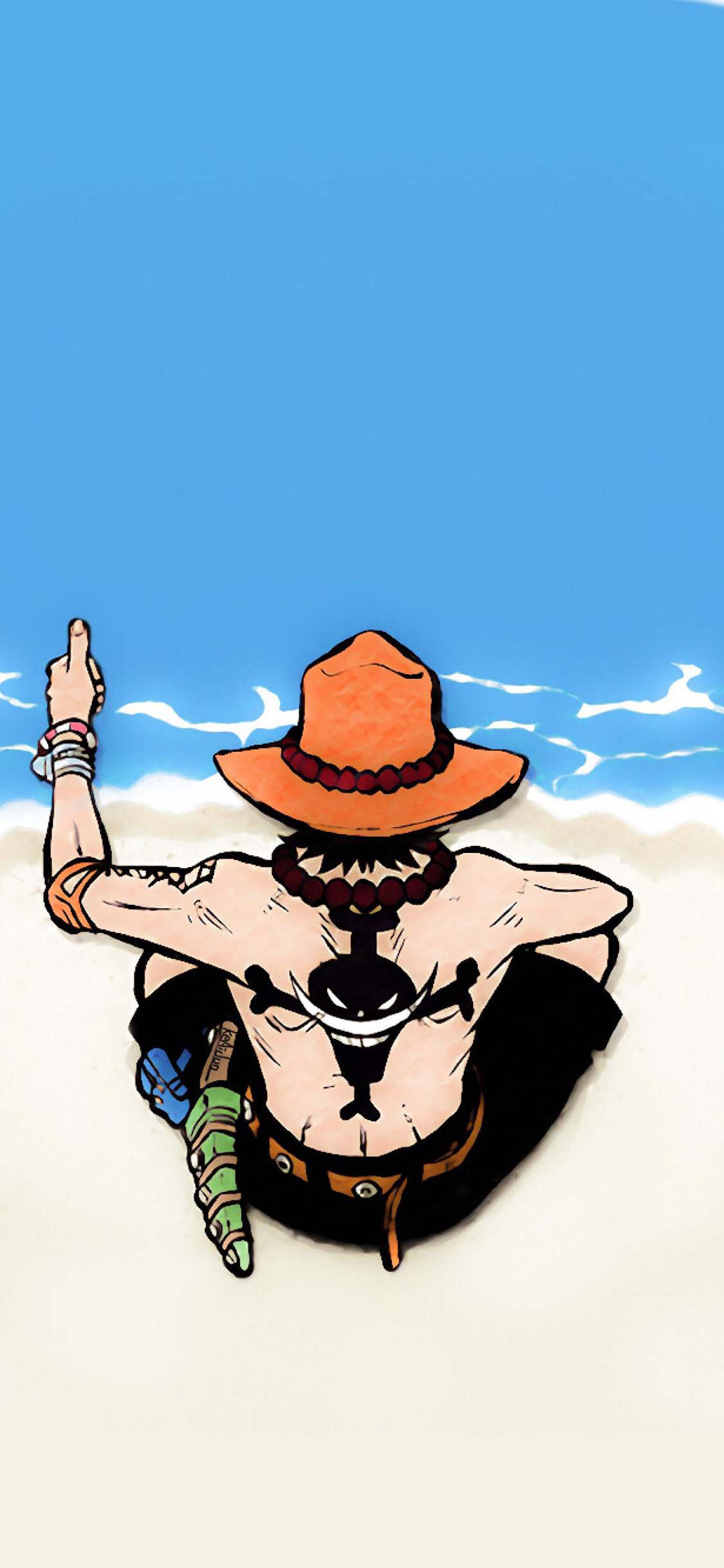 [2436×1125]艾斯 海贼王 白胡子海贼团 苹果手机动漫壁纸图片