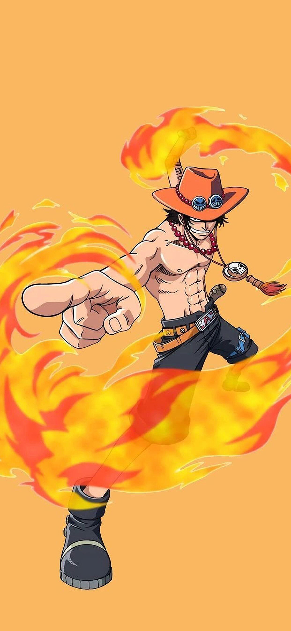 [2436×1125]艾斯 火拳 海贼王 白胡子海贼团 苹果手机动漫壁纸图片