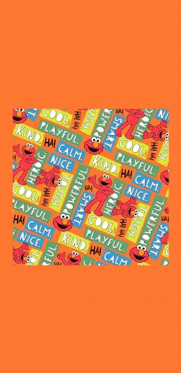 [2436x1125]芝麻街 艾摩 动画 美国 橙色 苹果手机动漫壁纸图片