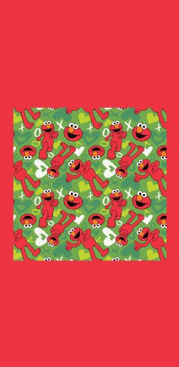 [2436x1125]芝麻街 艾摩 动画 美国 红色 苹果手机动漫壁纸图片