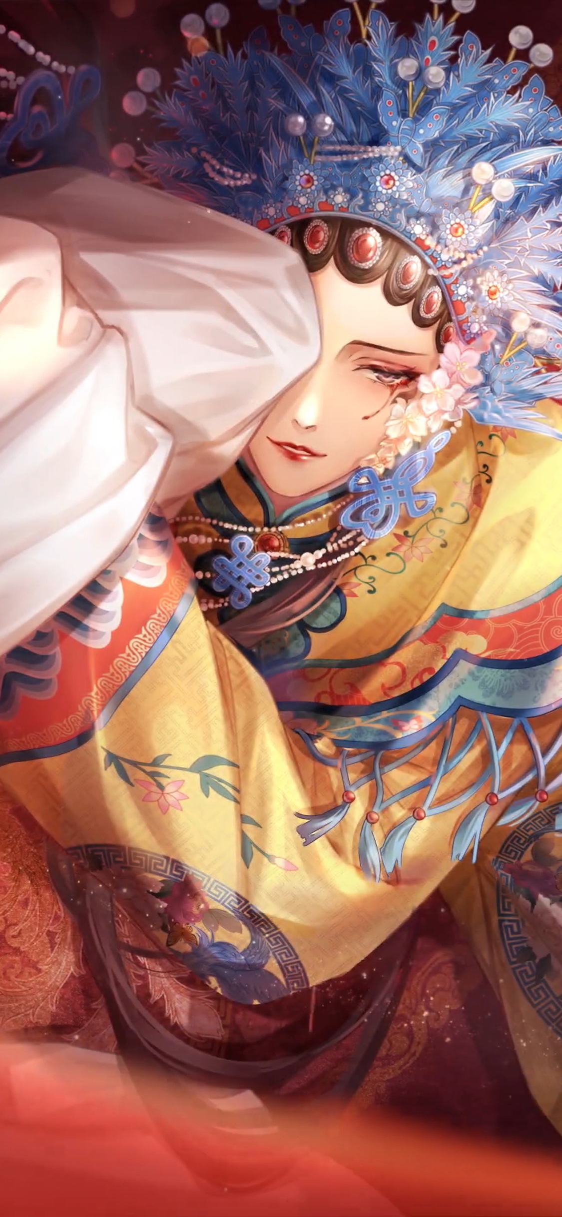 [2436×1125]花旦 古风 凄美 戏服 苹果手机动漫壁纸图片