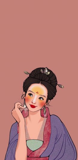 [2436x1125]花木兰 国产 同人 插图 苹果手机动漫壁纸图片