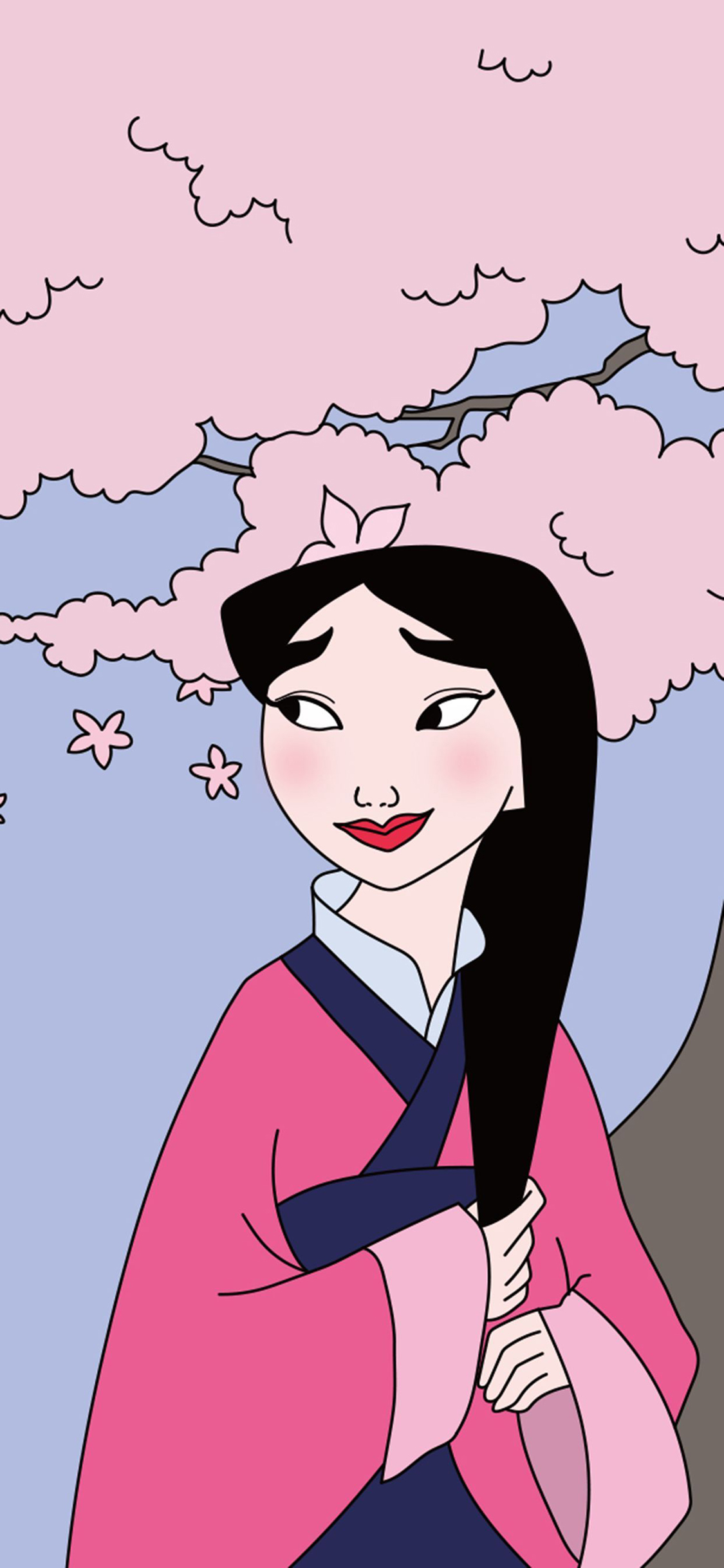 [2436×1125]花木兰 漫画 动画 古装 苹果手机动漫壁纸图片