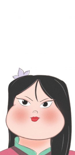 [2436x1125]花木兰 迪士尼 动漫  Q版 苹果手机动漫壁纸图片