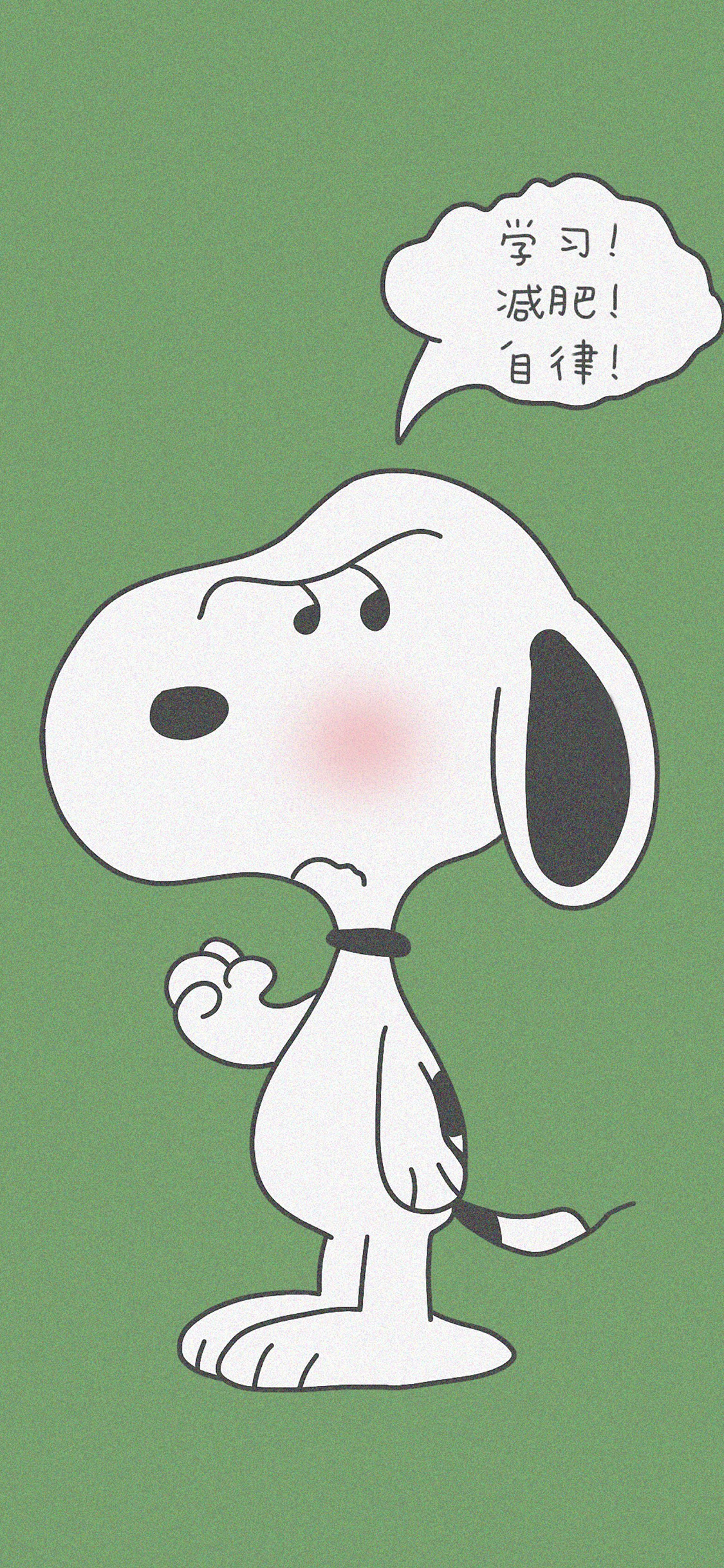 [2436×1125]花生漫画 史努比 学习 减肥 自律 苹果手机动漫壁纸图片