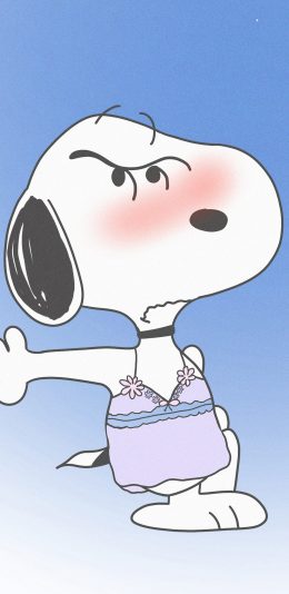 [2436x1125]花生漫画 史努比 睡衣秀（取自微博：寄喜饼给你喔） 苹果手机动漫壁纸图片