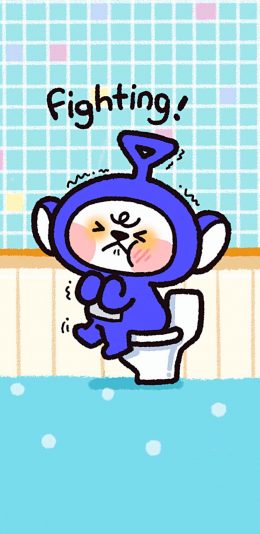 [2436x1125]英国 幼儿节目 天线宝宝 丁丁 上厕所 fighting 苹果手机动漫壁纸图片