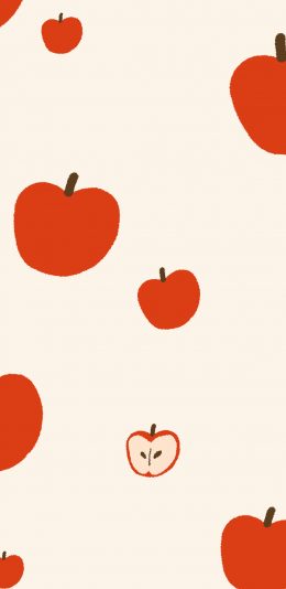[2436x1125]苹果 水果 平铺 绘画 苹果手机动漫壁纸图片