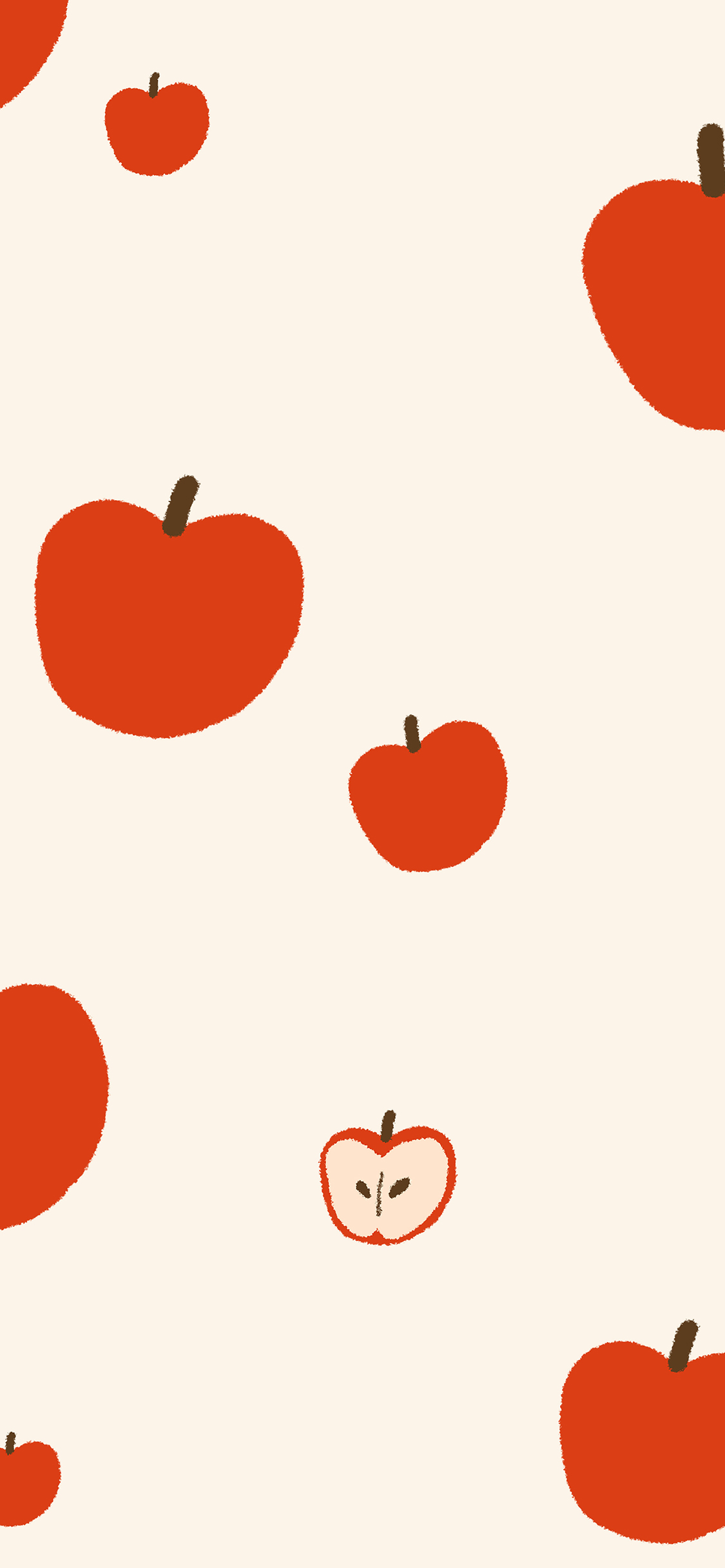 [2436×1125]苹果 水果 平铺 绘画 苹果手机动漫壁纸图片
