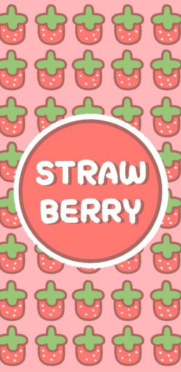 [2436x1125]草莓 平铺 strawberry 粉 苹果手机动漫壁纸图片