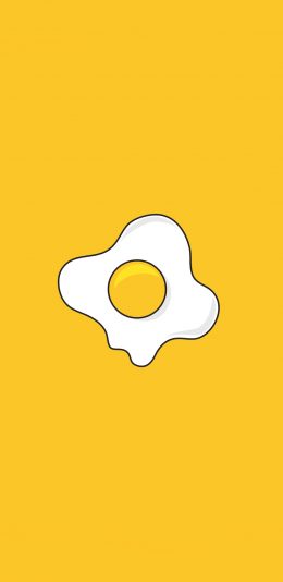 [2436x1125]荷包蛋 煎蛋 黄色 鸡蛋 苹果手机动漫壁纸图片