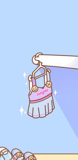 [2436x1125]萌咔便利店 裙子 卡通 鞋子 苹果手机动漫壁纸图片