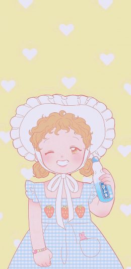 [2436x1125]萝莉 卡通 可爱 苹果手机动漫壁纸图片
