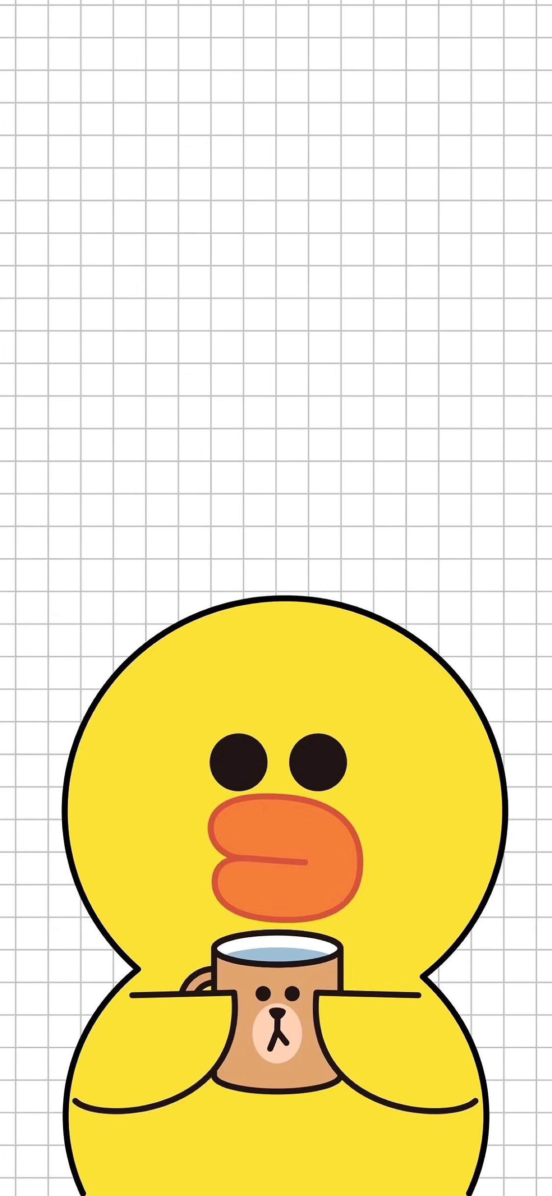 [2436×1125]萨莉鸡 卡通 可爱 line friends 苹果手机动漫壁纸图片