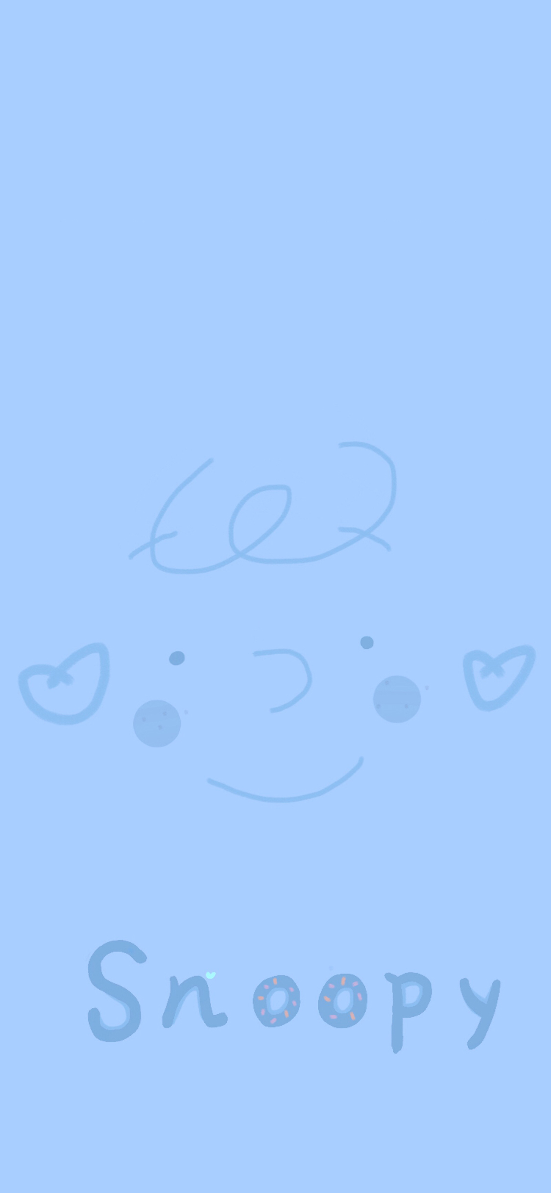 [2436×1125]蓝色 美国 花生漫画 史努比 卡通人物 Snoopy 苹果手机动漫壁纸图片