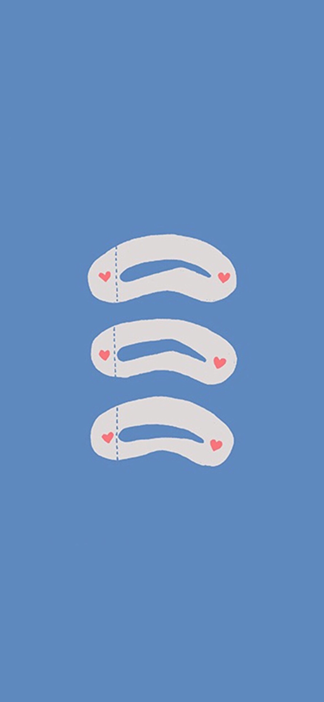 [2436×1125]蓝色背景 卡通 眉卡 眉形 苹果手机动漫壁纸图片