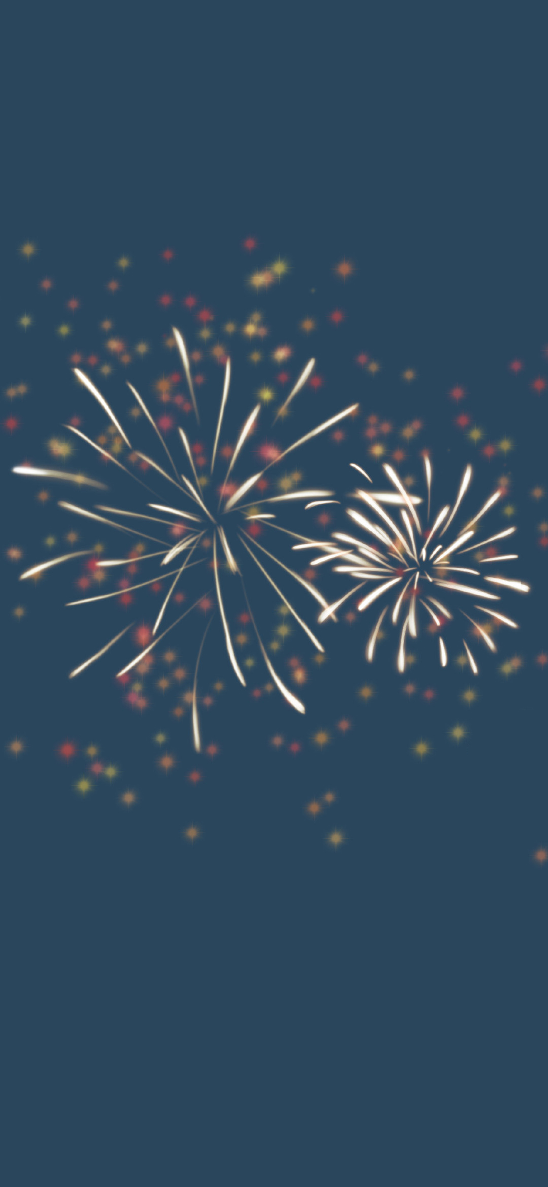 [2436×1125]蓝色背景 烟花 节日 庆祝（取自微博：再喝一口奶盖） 苹果手机动漫壁纸图片