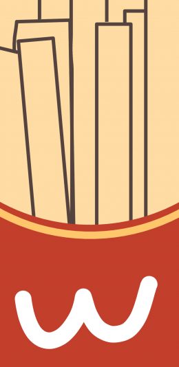 [2436x1125]薯条 麦当劳 卡通 食物 苹果手机动漫壁纸图片