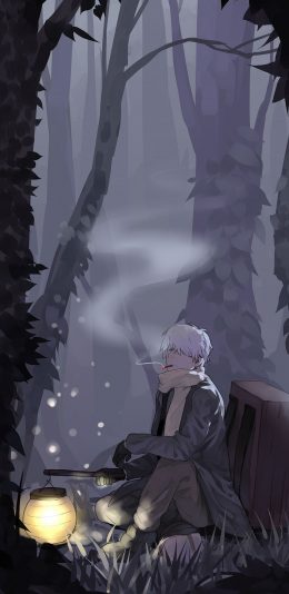 [2436x1125]虫师 银古 日本 漫画 苹果手机动漫壁纸图片