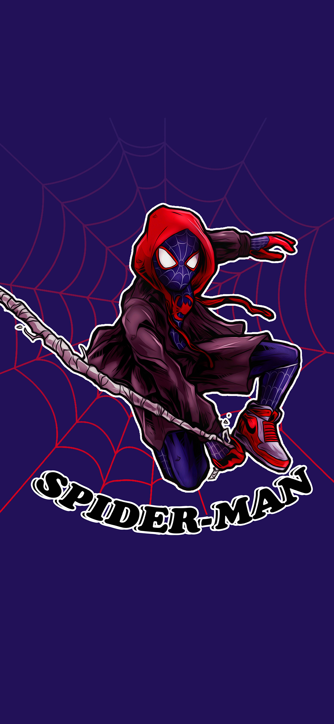 [2436×1125]蜘蛛侠 平行宇宙 电影 漫威 欧美 迈尔斯 苹果手机动漫壁纸图片