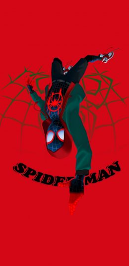 [2436x1125]蜘蛛侠 平行宇宙 电影 漫威 欧美 迈尔斯 红色 苹果手机动漫壁纸图片