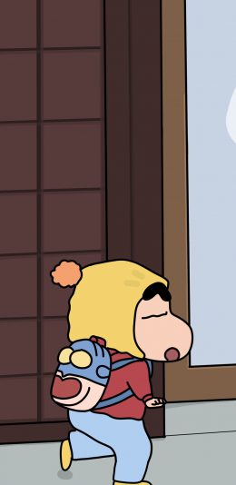 [2436x1125]蜡笔小新 动感超人 背包 日漫 苹果手机动漫壁纸图片