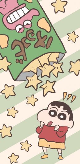 [2436x1125]蜡笔小新 动画 五角星 苹果手机动漫壁纸图片