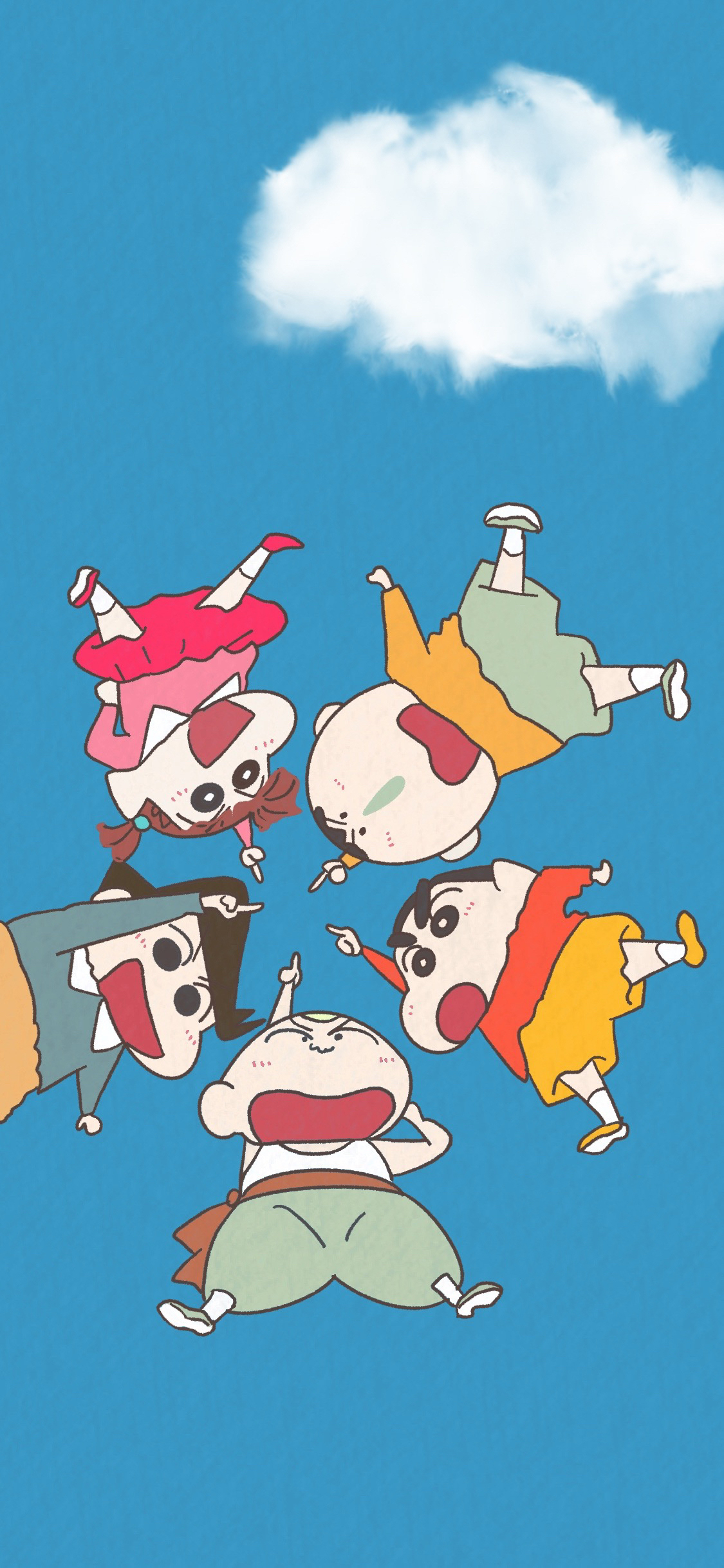 [2436×1125]蜡笔小新 动画 日本 天空 苹果手机动漫壁纸图片