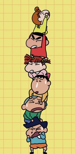 [2436x1125]蜡笔小新 动画 日本 爬高 小葵 黄色 苹果手机动漫壁纸图片