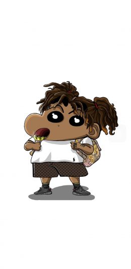 [2436x1125]蜡笔小新 嘻哈 大金牙 漫画 苹果手机动漫壁纸图片