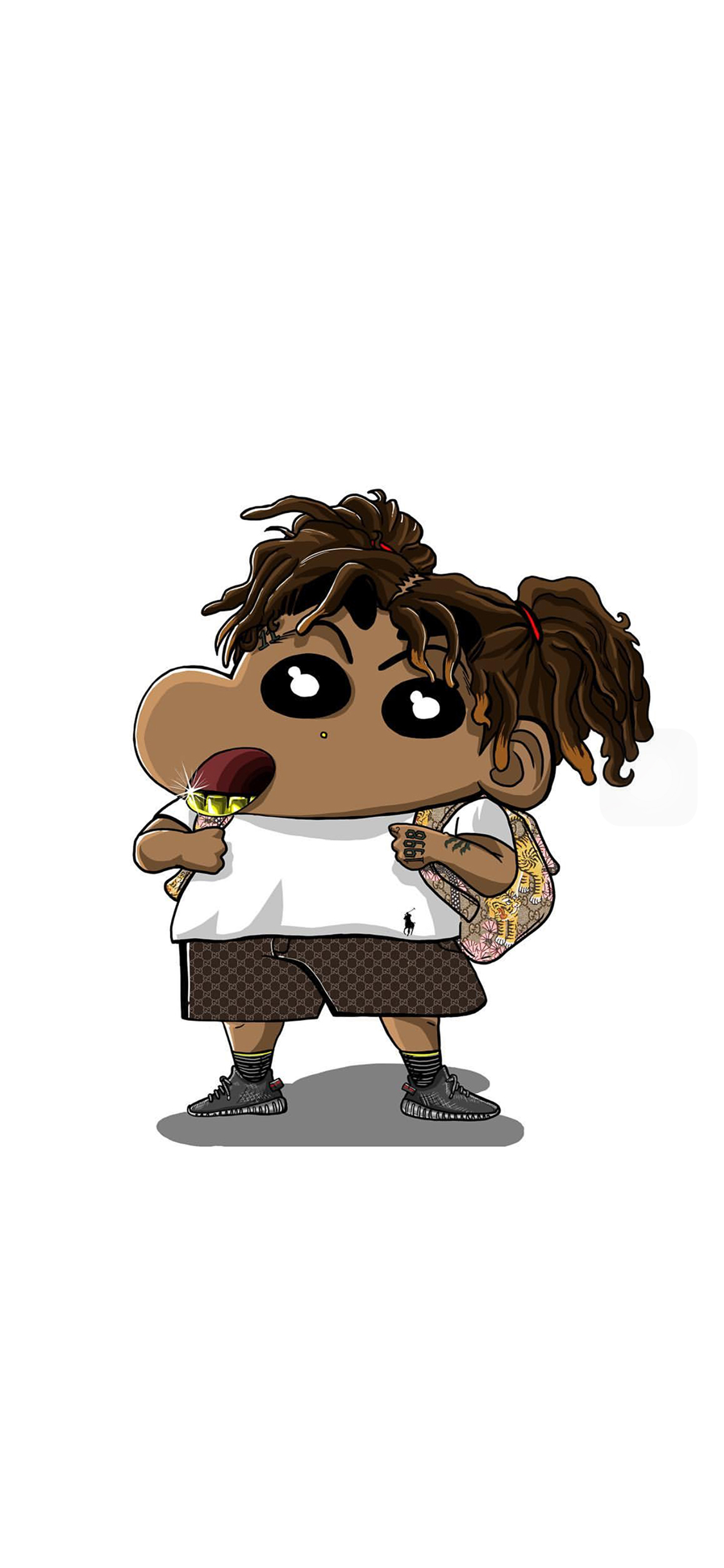 [2436×1125]蜡笔小新 嘻哈 大金牙 漫画 苹果手机动漫壁纸图片