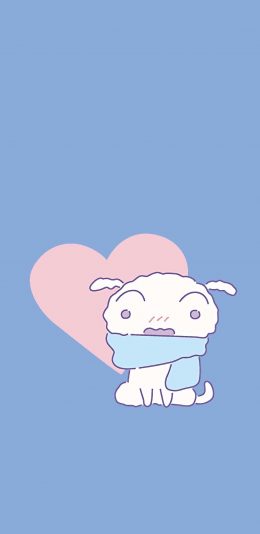 [2436x1125]蜡笔小新 宠物 小白 苹果手机动漫壁纸图片