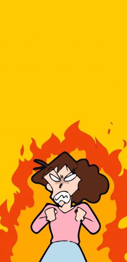 [2436x1125]蜡笔小新 日本 动画 妈妈 发火 苹果手机动漫壁纸图片