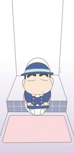 [2436x1125]蜡笔小新 日本 动画 校服 厕所 苹果手机动漫壁纸图片