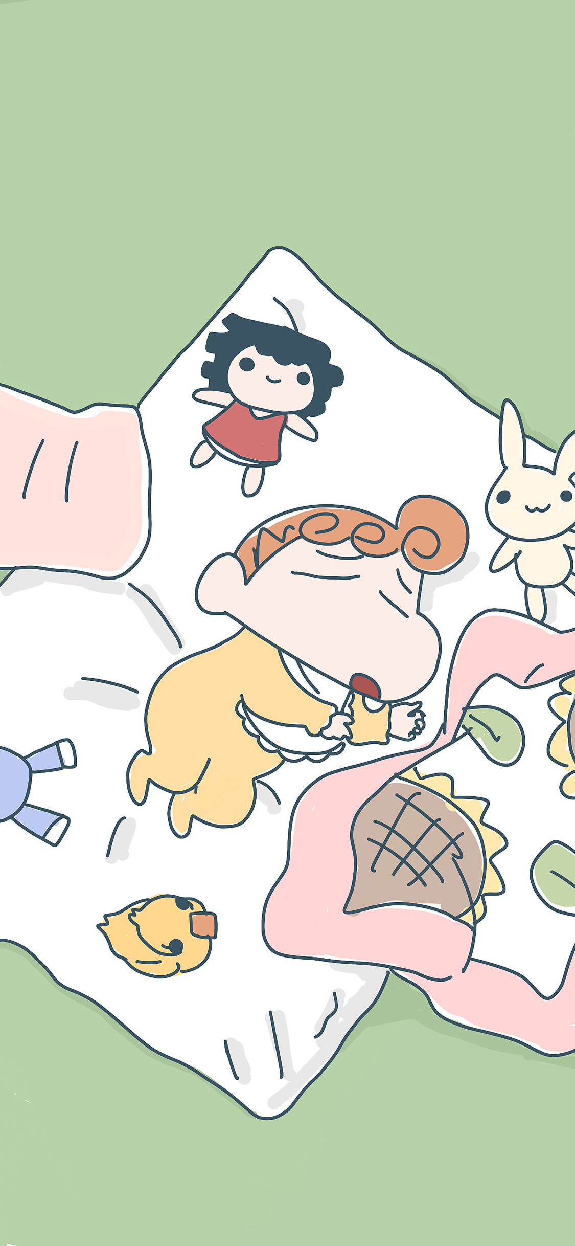 [2436×1125]蜡笔小新 日漫 妹妹 小葵 苹果手机动漫壁纸图片