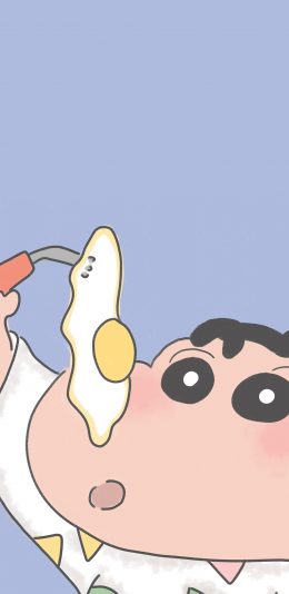 [2436x1125]蜡笔小新 荷包蛋 煎蛋 日本 动画 苹果手机动漫壁纸图片