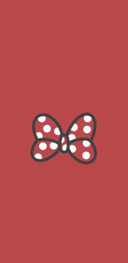 [2436x1125]蝴蝶结 迪士尼 斑点 红 苹果手机动漫壁纸图片