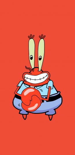 [2436x1125]蟹老板 红色 海绵宝宝 螃蟹 动画 苹果手机动漫壁纸图片
