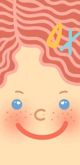 [2436x1125]表情 五官 大脸 微笑 苹果手机动漫壁纸图片