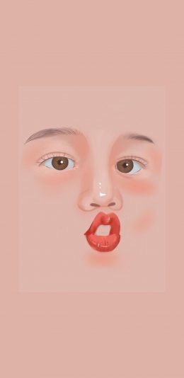 [2436x1125]表情 人脸 亲亲 大脸 苹果手机动漫壁纸图片