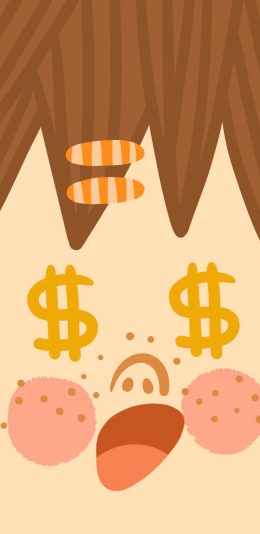 [2436x1125]表情 金币 五官 大脸 苹果手机动漫壁纸图片