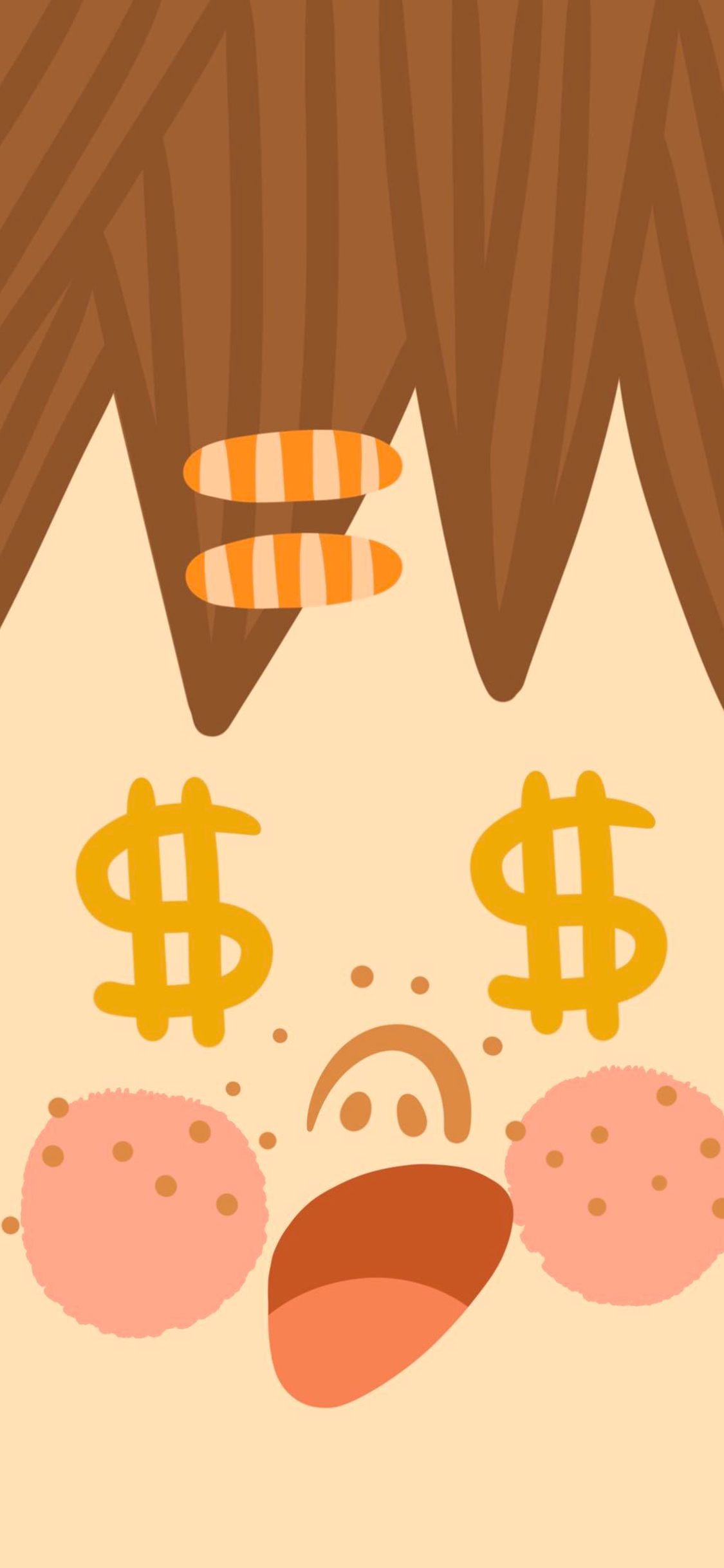 [2436×1125]表情 金币 五官 大脸 苹果手机动漫壁纸图片