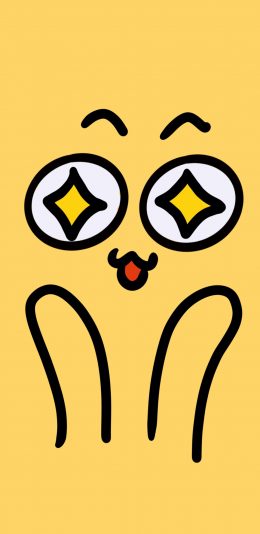 [2436x1125]表情 黄 欢喜 羡慕 苹果手机动漫壁纸图片